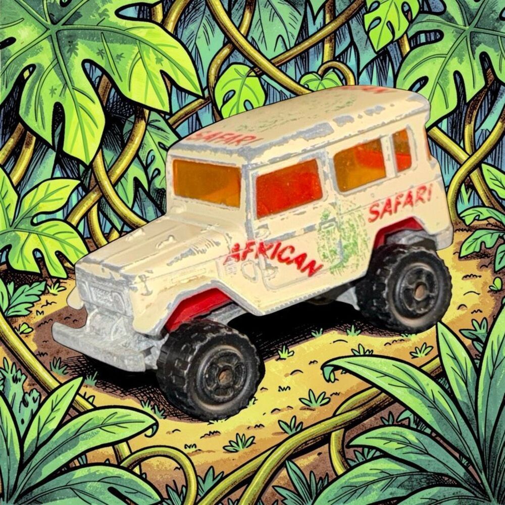 Vintage Majorette 4x4 Toyota African Safari #278 1/53 France Die Cast Jeep Car